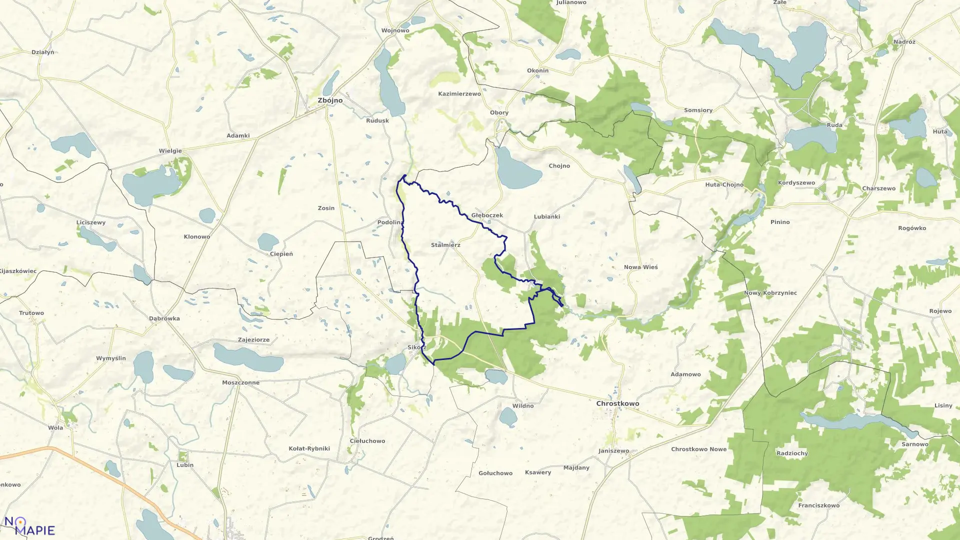 Mapa obrębu STALMIERZ w gminie Chrostkowo